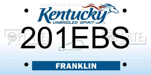 201EBS Kentucky License Plate