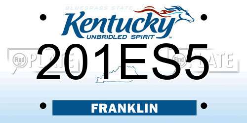 201ES5 Kentucky License Plate