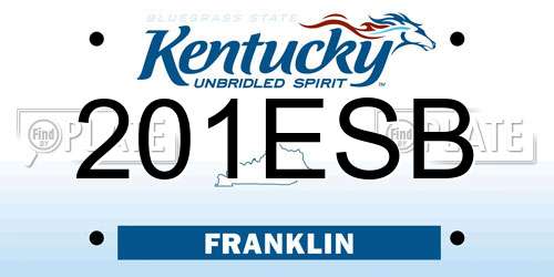 201ESB Kentucky License Plate