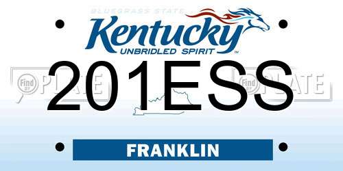 201ESS Kentucky License Plate