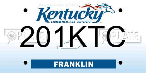 201KTC Kentucky License Plate