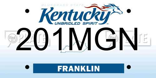 201MGN Kentucky License Plate