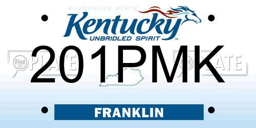 201PMK Kentucky License Plate