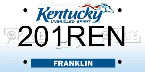201REN Kentucky License Plate