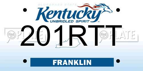 201RTT Kentucky License Plate