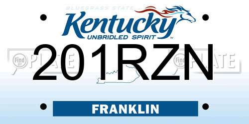201RZN Kentucky License Plate