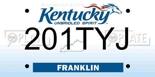 201TYJ Kentucky License Plate