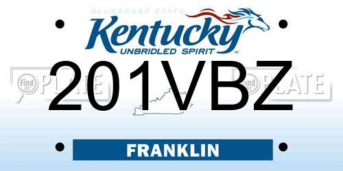 201VBZ Kentucky License Plate