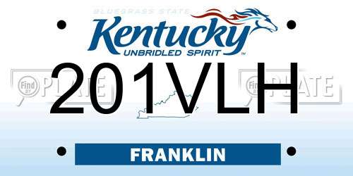 201VLH Kentucky License Plate
