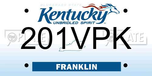 201VPK Kentucky License Plate