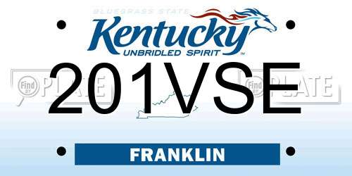 201VSE Kentucky License Plate
