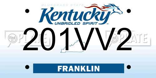 201VV2 Kentucky License Plate