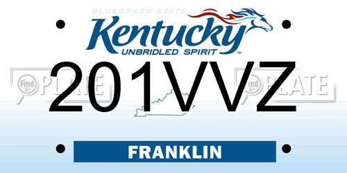 201VVZ Kentucky License Plate