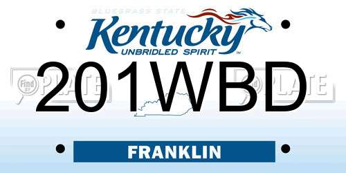 201WBD Kentucky License Plate