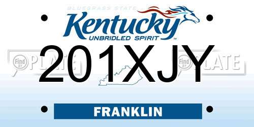 201XJY Kentucky License Plate