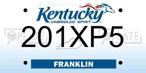 201XP5 Kentucky License Plate