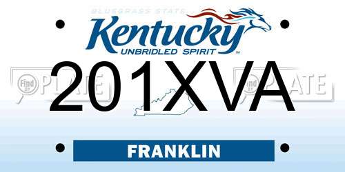 201XVA Kentucky License Plate