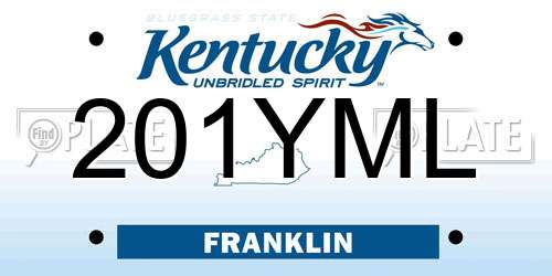 201YML Kentucky License Plate