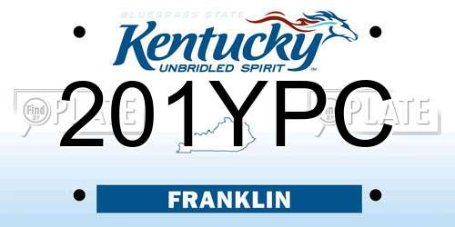 201YPC Kentucky License Plate