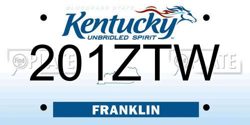 201ZTW Kentucky License Plate