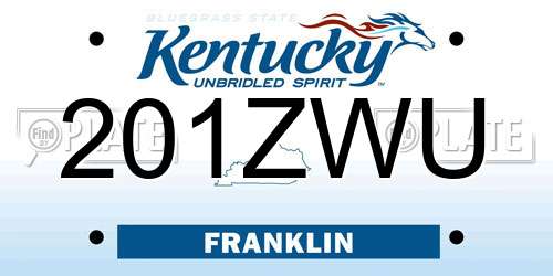 201ZWU Kentucky License Plate