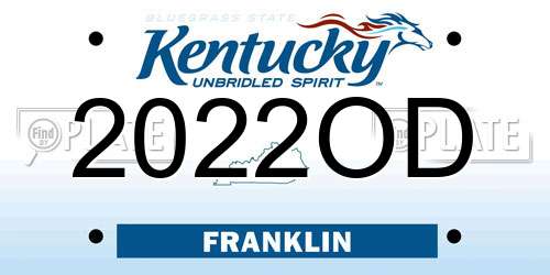 2022OD Kentucky License Plate