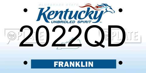 2022QD Kentucky License Plate