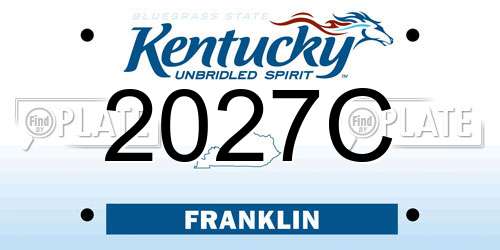 2027C Kentucky License Plate