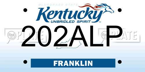 202ALP Kentucky License Plate