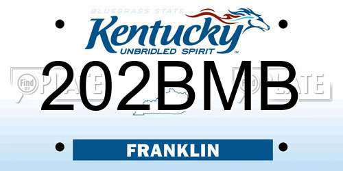 202BMB Kentucky License Plate