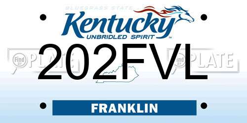202FVL Kentucky License Plate