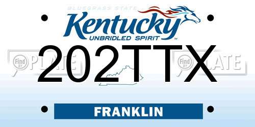 202TTX Kentucky License Plate