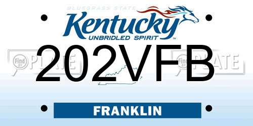 202VFB Kentucky License Plate