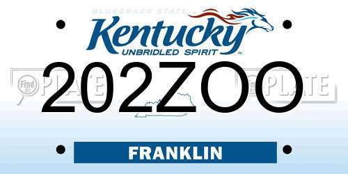 202ZOO Kentucky License Plate