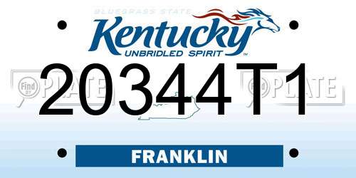 20344T1 Kentucky License Plate