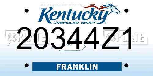 20344Z1 Kentucky License Plate