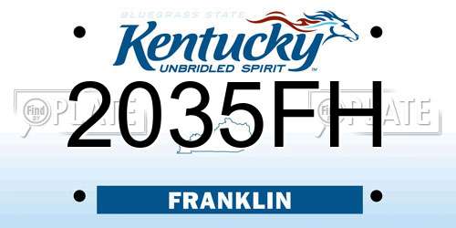 2035FH Kentucky License Plate