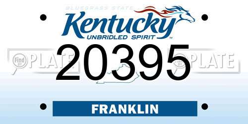 20395 Kentucky License Plate