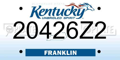 20426Z2 Kentucky License Plate