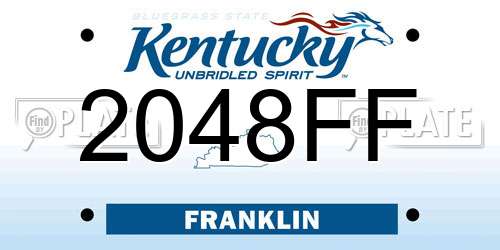 2048FF Kentucky License Plate