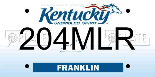 204MLR Kentucky License Plate