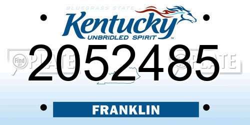 2052485 Kentucky License Plate