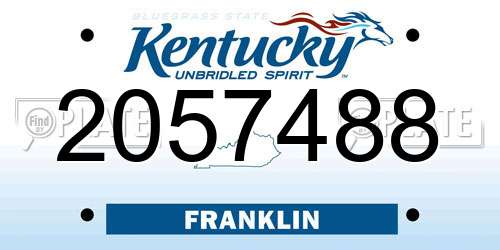 2057488 Kentucky License Plate