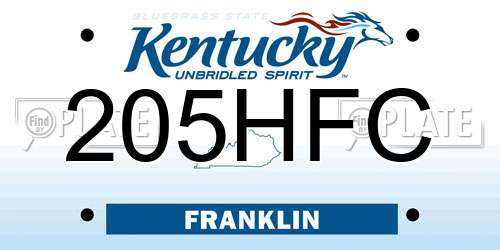 205HFC Kentucky License Plate
