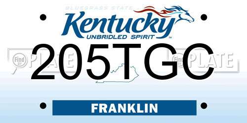 205TGC Kentucky License Plate