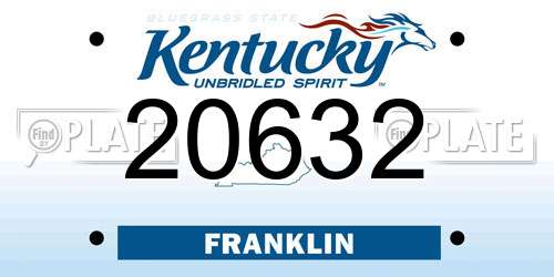 20632 Kentucky License Plate