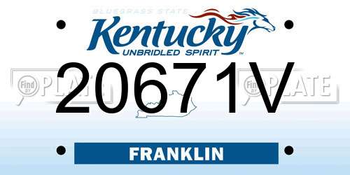 20671V Kentucky License Plate