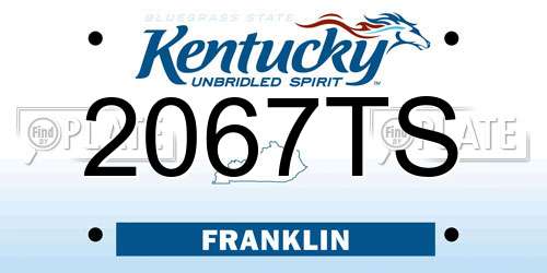 2067TS Kentucky License Plate