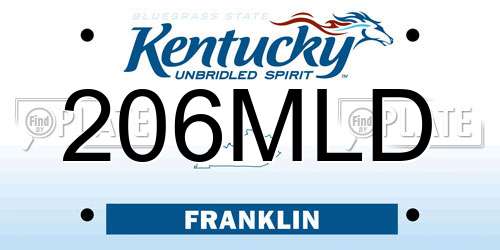 206MLD Kentucky License Plate