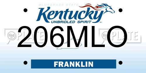 206MLO Kentucky License Plate